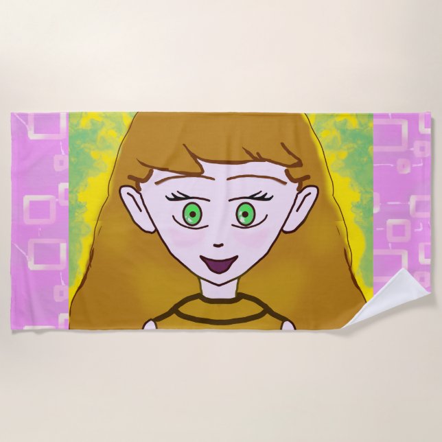 De Playa Toalla Cute Merry Pink Beach (Anverso)