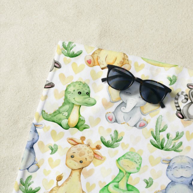 De Playa Toalla Cute Safari Animals Beach (In situ)