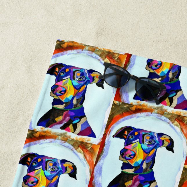 De Playa Toalla Doberman Love Beach (In situ)