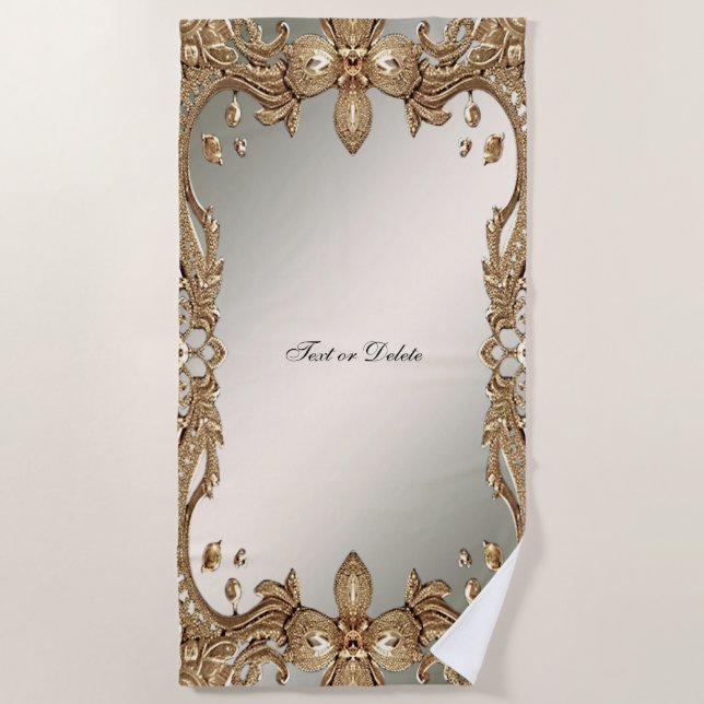 De Playa Toalla dorada Ornate Frame Beach (Anverso)