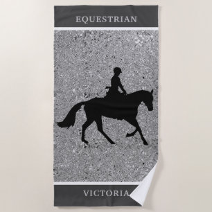 De Playa Toalla EQUESTRIAN Shiny Silver Beach