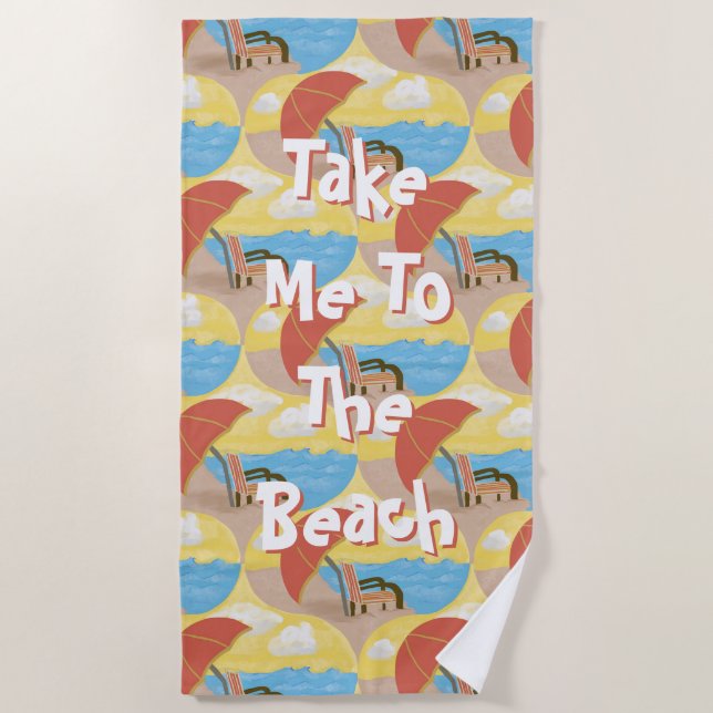 De Playa Toalla Ilustrada 'Llévame a la Playa' (Anverso)