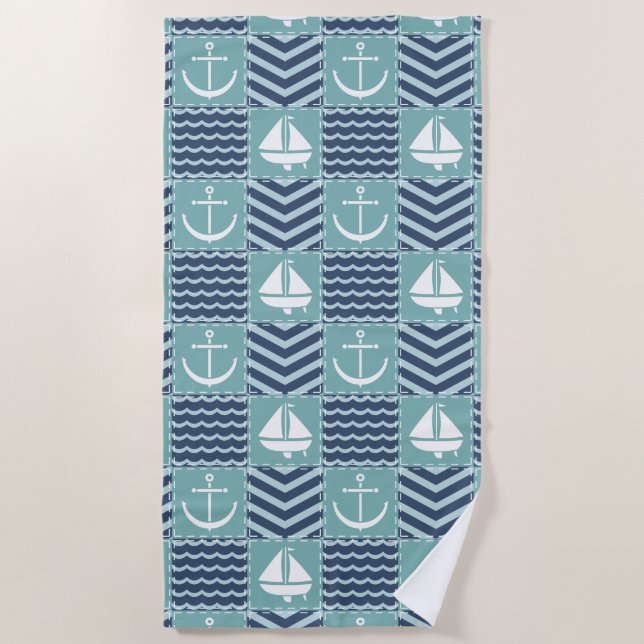 De Playa Toalla Nautical Quilt Beach (Anverso)