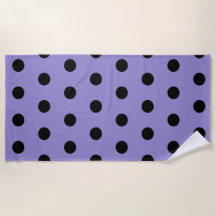 Toalla Polka Dot Beach (Lavanda y negro)