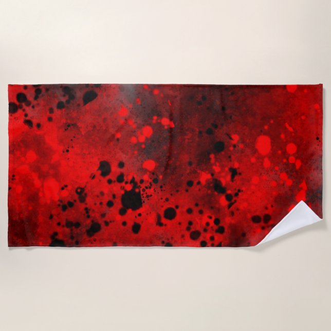 De Playa Toalla Retro Red Paint Splatter Beach (Anverso)