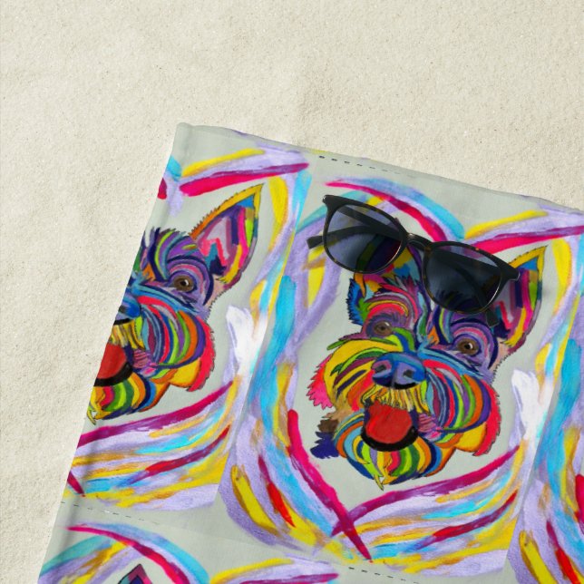 De Playa Toalla Schnauzer Love Beach (In situ)