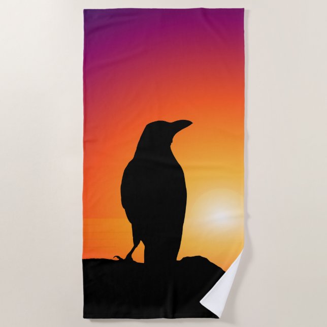 De Playa Toalla Sun Silhouette Black Raven Beach (Anverso)