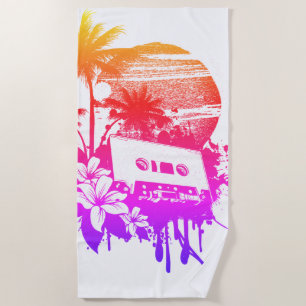 De Playa Toalla tropical Cassette Rainbow Sunset Beach