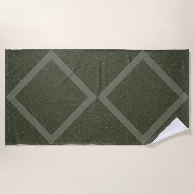 De Playa Toalla verde doble Diamond Moss - Personalizable (Anverso)
