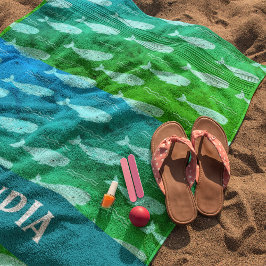 De Playa Whaley Guay Beach Toalla - Custom Name Edition!