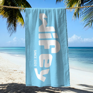 De Playa Wifey Novia Aqua & White Beach Toalla
