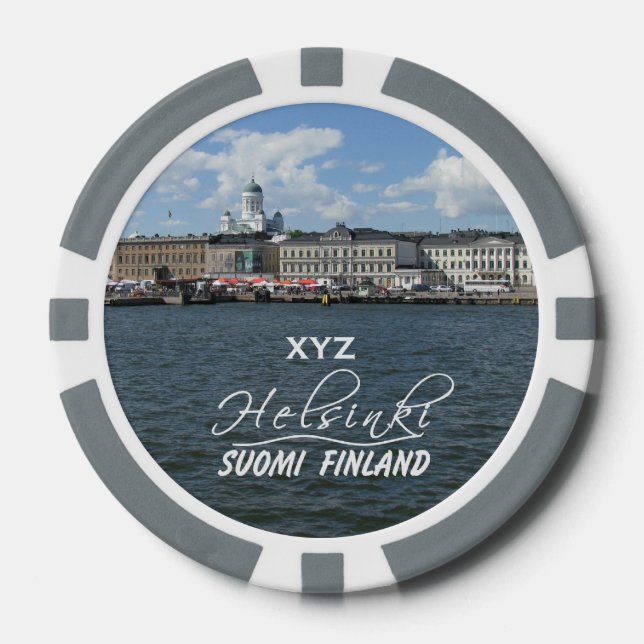De Póquer HELSINKI Finlandia personalizado monograma fichas  (Anverso)