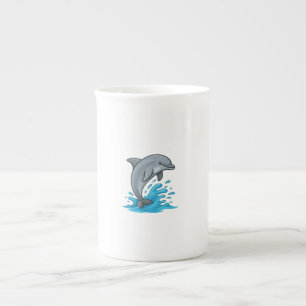 De Porcelana Delfín Alegre Salpicadura - Taza Especial