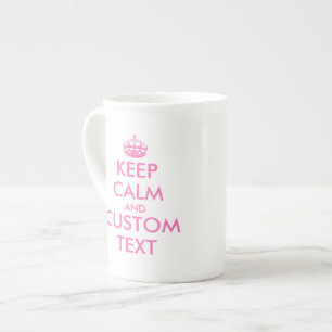 De Porcelana El personalizado guarda la taza rosada tranquila