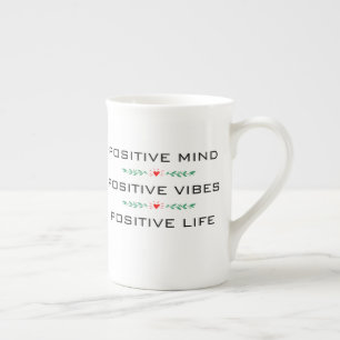 DE PORCELANA MENTE POSITIVA, SENSACIÓN POSITIVA, TAZA POSITIVA