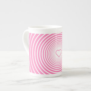 De Porcelana Romántica taza rosa con corazón