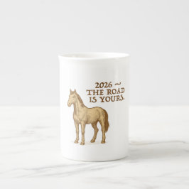 De Porcelana Taza con caballo y texto