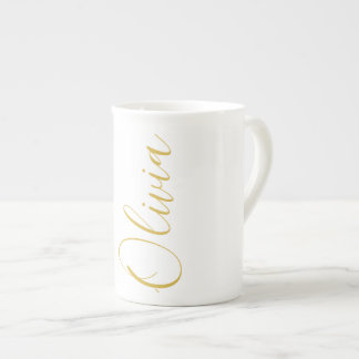 De Porcelana Taza especial Olivia Gold Script Name Blanca