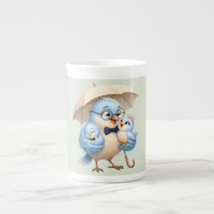 De Porcelana Taza especial para la familia del papá pájaro