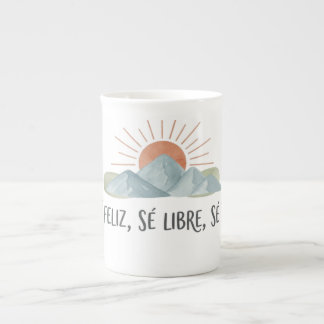 De Porcelana Taza Latte Motivacional Montañas