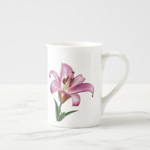 De Porcelana Taza rosada del lirio del Stargazer