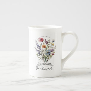 De Porcelana Taza Sé Amable – Acuarela Flores Silvestres Amabil