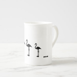 De Porcelana Tres pájaros Flamingo y picos barba / taza