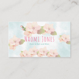 De Presentación Cherry Blossom Pink Floral Watercolor Tarjeta mami