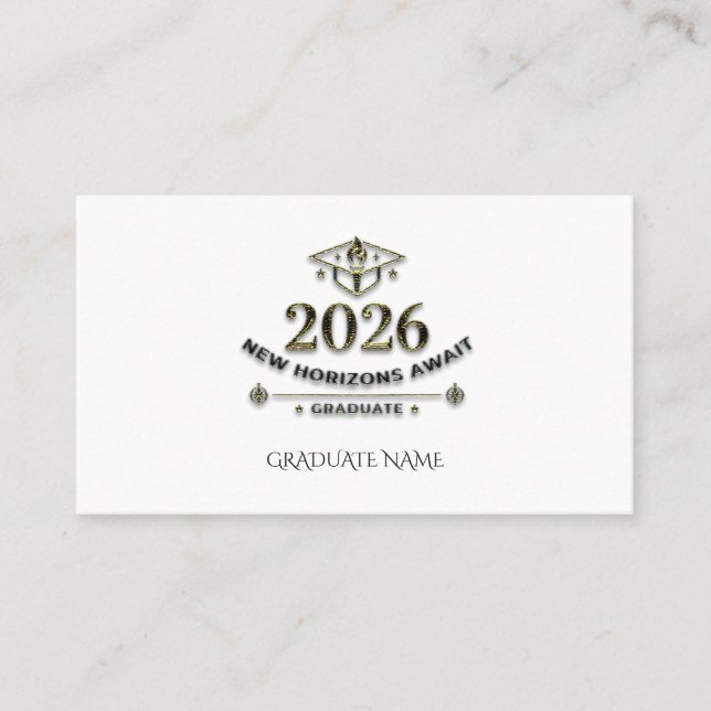 De Presentación Class 2026 Gold Foil Note Card / Tarjeta Graduado (Anverso)