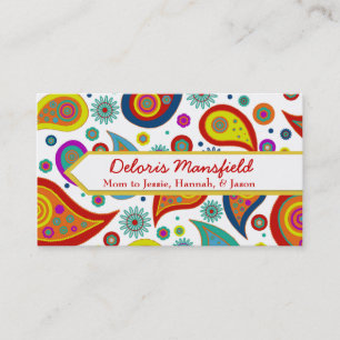 De Presentación Colorida tarjeta mami Personalizado Paisley