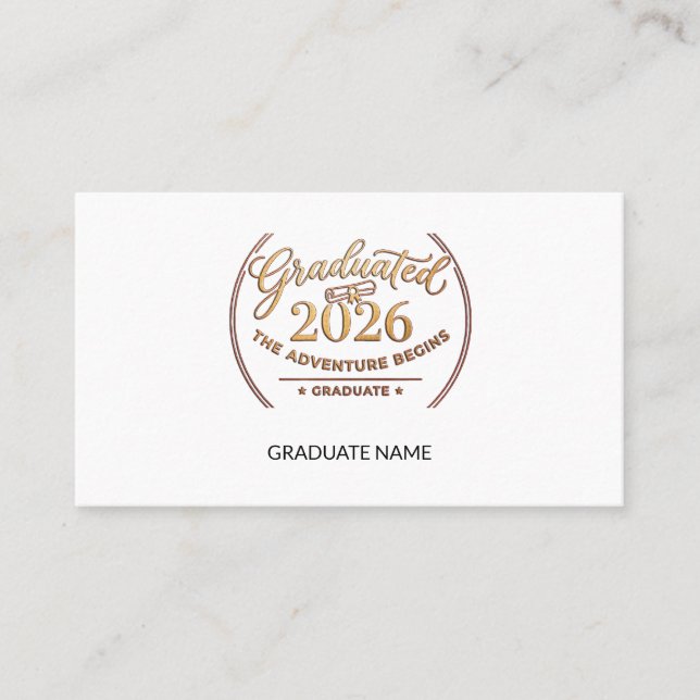 De Presentación Graduation 2026 Gold Foil Note Card / Tarjeta  (Anverso)