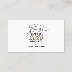 De Presentación Graduation 2026 Gold Line Business Card   Tarjeta