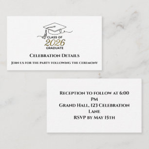 De Presentación Graduation Details Card Tarjeta Detalles
