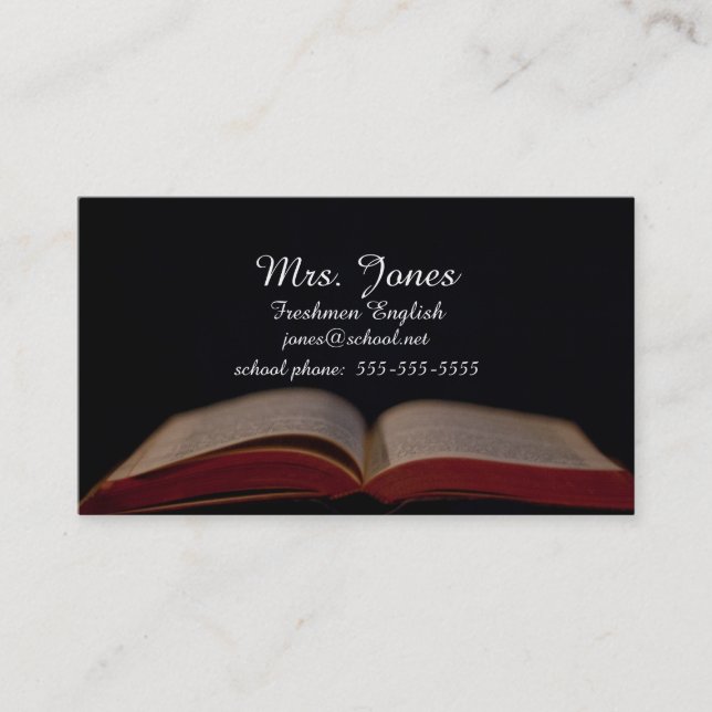 De Presentación Tarjeta abierta del contacto del profesor del (Anverso)