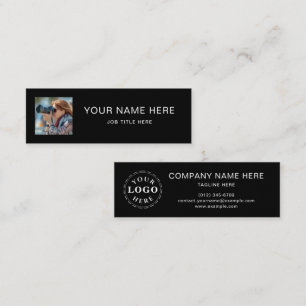 De Presentación Tarjeta Clásica para Mini Llamadas Black con Guión