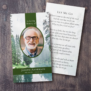 De Presentación Tarjeta conmemorativa Oval Photo Forest Funeral