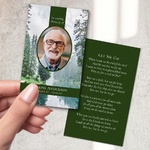 De Presentación Tarjeta conmemorativa Oval Photo Forest Funeral