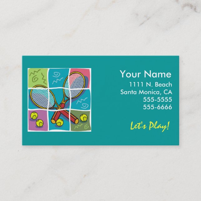 De Presentación Tarjeta del "negocio" del tenis (Anverso)