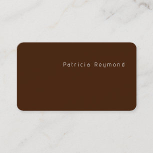De Presentación Tarjeta marrón chocolate minimalista con fuente mo