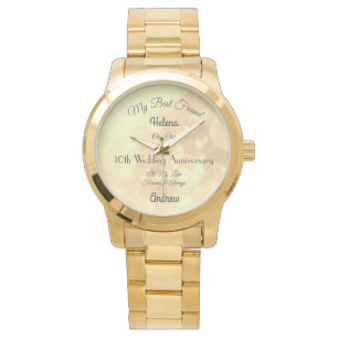 De Pulsera 10.º aniversario Esposa reloj personalizado