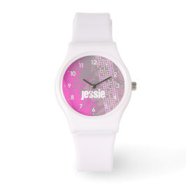 De Pulsera Abstracto nombre rosa número chicas reloj deportiv