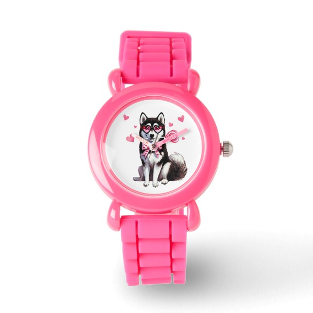 De Pulsera Adorable reloj siberiano Husky para niños (Anverso)
