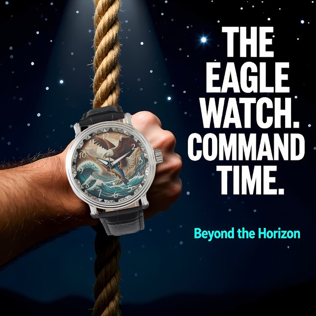 De Pulsera Águila Calva Cazando Pescado Océano Reloj (Subido por el creador)