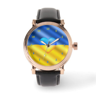 De Pulsera Apoya a Ucrania Reloj Bandera Ucraniana Corazón