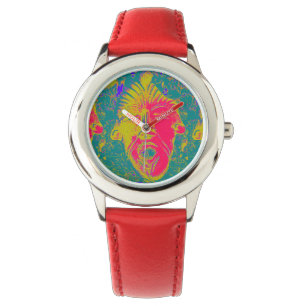 De Pulsera cara del canto reloj rojo