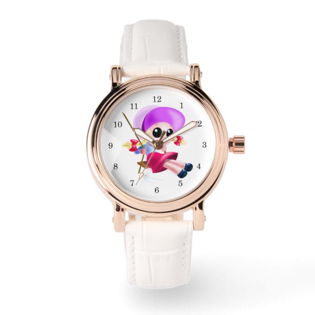De Pulsera Chica Feliz Columpiándose Reloj (Anverso)