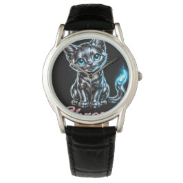 De Pulsera Chrome Kitten Hombres Reloj sin edad - Cuero 