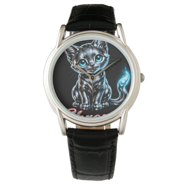 De Pulsera Chrome Kitten Hombres Reloj sin edad - Cuero  (Anverso)