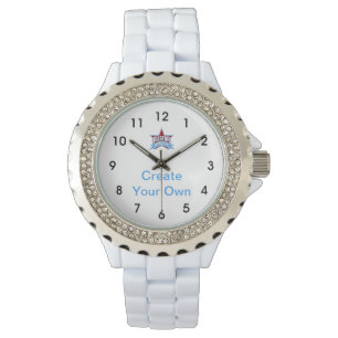 De Pulsera Cree su propio reloj blanco del esmalte