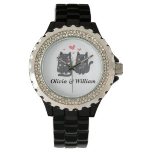 De Pulsera Cute Kitty Pareja Impreso Reloj femenino